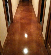 stained concrete floor hallway austin