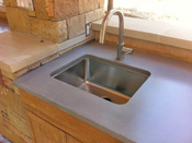 outdoor kitchen stained concrete bar and counter austin