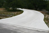 curved driveway at Austin residence