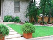Small Austin yard with spacious landscaping
